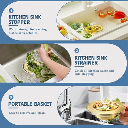 TGOSOMT Kitchen Sink Drain Strainer Stopper