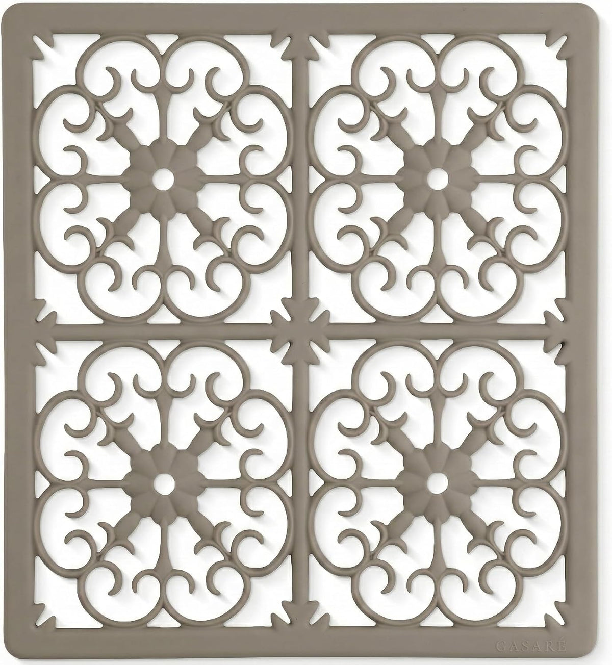 GASARÉ, Extra Large, Thick, Silicone Trivet for Hot Dishes, Pots, and Pans, Heat Resistant Mat for Countertop, Hot Pad for Kitchen, Easy to Clean, 16 x 12 x 3/8 Inches, White
