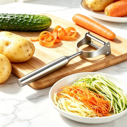 2 in 1 Julienne Vegetable Peeler, Stainless Steel Slicer Tool