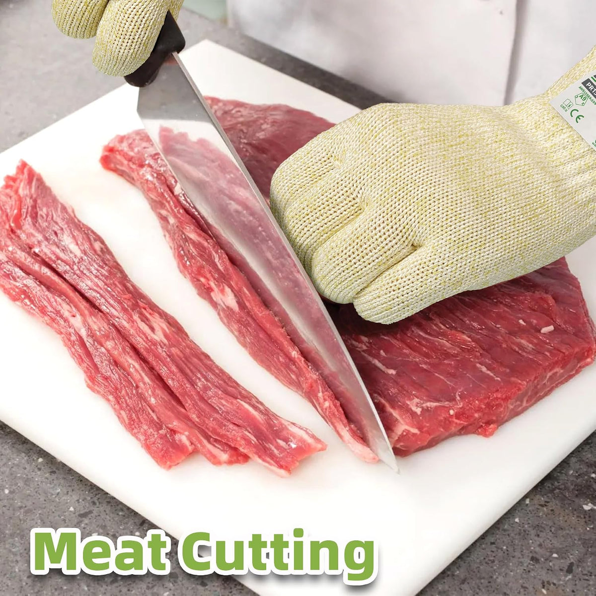 Schwer SlicePro ANSI Cut Resistant Gloves, Food Grade Cutting Glove for Kitchen Food Prep, Mandoline Gloves for Meat Cutting, Oyster Shucking, Fish Fillet Processing, PR1501-G, L