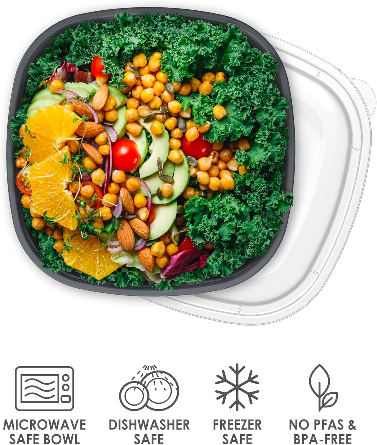Bentgo Prep - 1-Compartment Bowls with Custom-Fit Lids - Reusable, Microwave Safe, Durable, PFAS & BPA-Free, Freezer & Dishwasher Safe Meal Prep Food Storage - 10 Bowls & 10 Lids (White Stone Tan)
