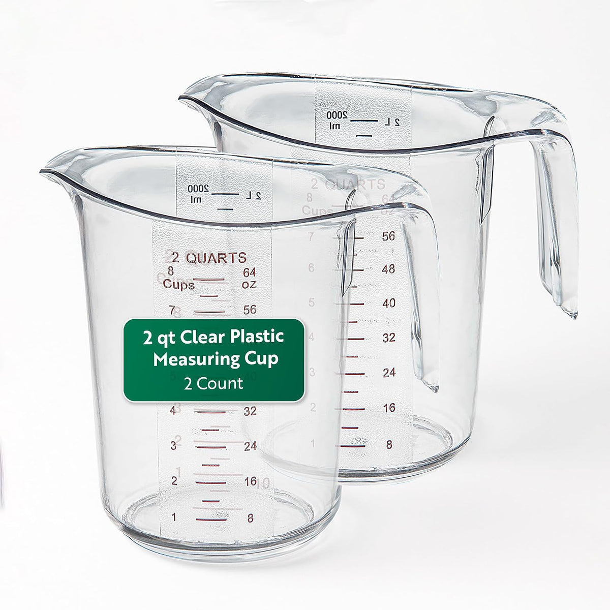 Restaurantware Plastic Measuring Cup - Chef 101 Measuring Jug with Dual Unit Markings, Dishwasher Safe - Clear Measuring Cup for Kitchen, Restaurants