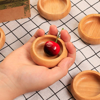 Dipping Bowls Set, Small Bamboo Pinch Bowls for Soy Sauce/Condiment/Snacks, Mini Serving Bowls for Charcuterie Board for BBQ/Entertaining, 1.4 oz Bamboo Wooden Ramekins