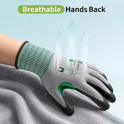 Schwer 12 Pairs A4/A5/A6 Cut Resistant Gloves, Non PFAS CR3088, L