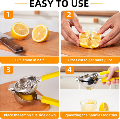 Stainless Steel Large Lemon Squeezer, Hand Juicer for Lime & Lemon