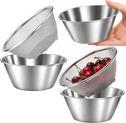 WRINGKIT 4 Pcs 304 Stainless Steel Colander Bowl Set, Dishwasher Safe