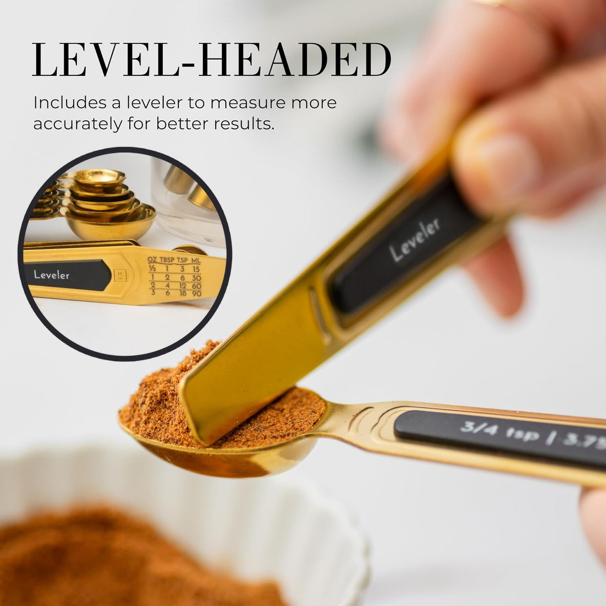 Styled Settings Stainless Steel Magnetic Measuring Spoons Set, 8-Piece