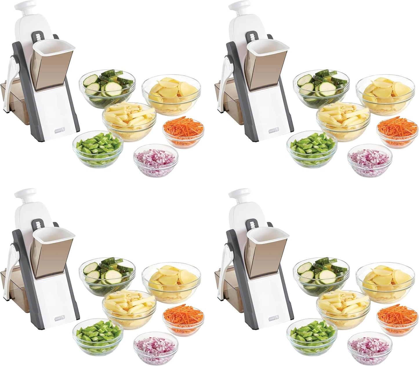 Dash Safe Slice® Mandoline - Compact, Foldable Food Slicer - Slice, Dice, Julienne & More - Perfect for Quick Food Prep - Recipe Guide Included - Cool Grey