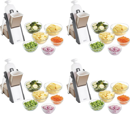 Dash Safe Slice® Mandoline - Compact, Foldable Food Slicer - Slice, Dice, Julienne & More - Perfect for Quick Food Prep - Recipe Guide Included - Cool Grey