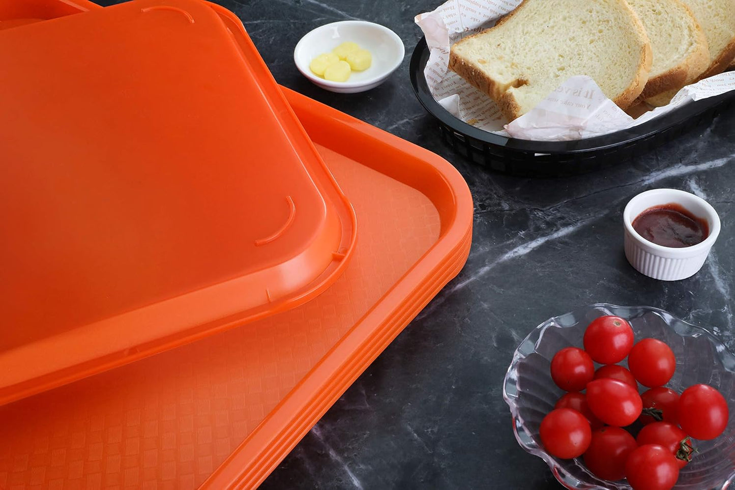 New Star Foodservice Fast Food Tray, Set of 12 (Black, 12 by 16-Inch)