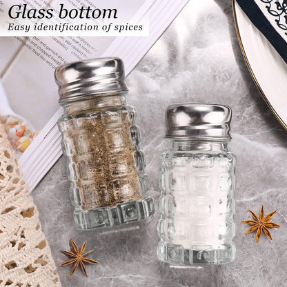Salt and Pepper Shakers Set,Farmhouse Glass Spice Jars Kitchen Gadgets