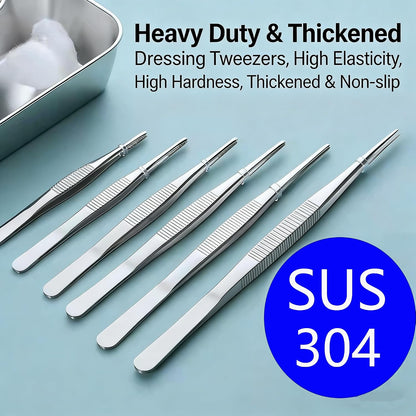 2-Pack 12-Inch BBQ Kitchen Tweezers Tongs, Extra-Long Stainless Steel Cooking Tweezers Dishwasher Safe for Grilling, Baking & Food Prep (12Inch BBQ Tongs)