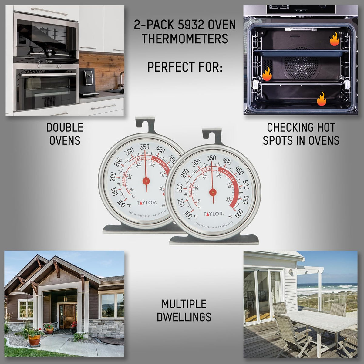 Taylor Analog Oven Thermometer - 3 Inch