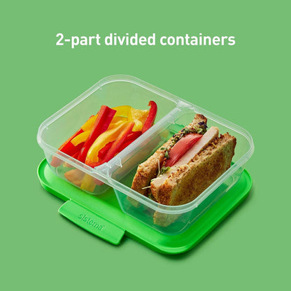 Sistema Nest It Meal Prep Food Storage Containers, 3 Compartments, 8 Cups, BPA-Free, 5-Pack