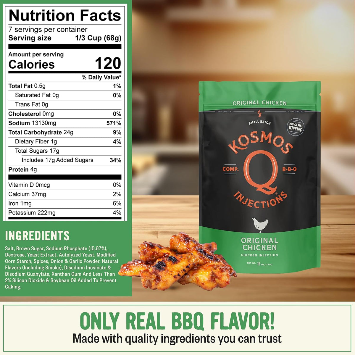 Kosmos Q Original BBQ Pork Injection, Meat Marinade, 16 Oz