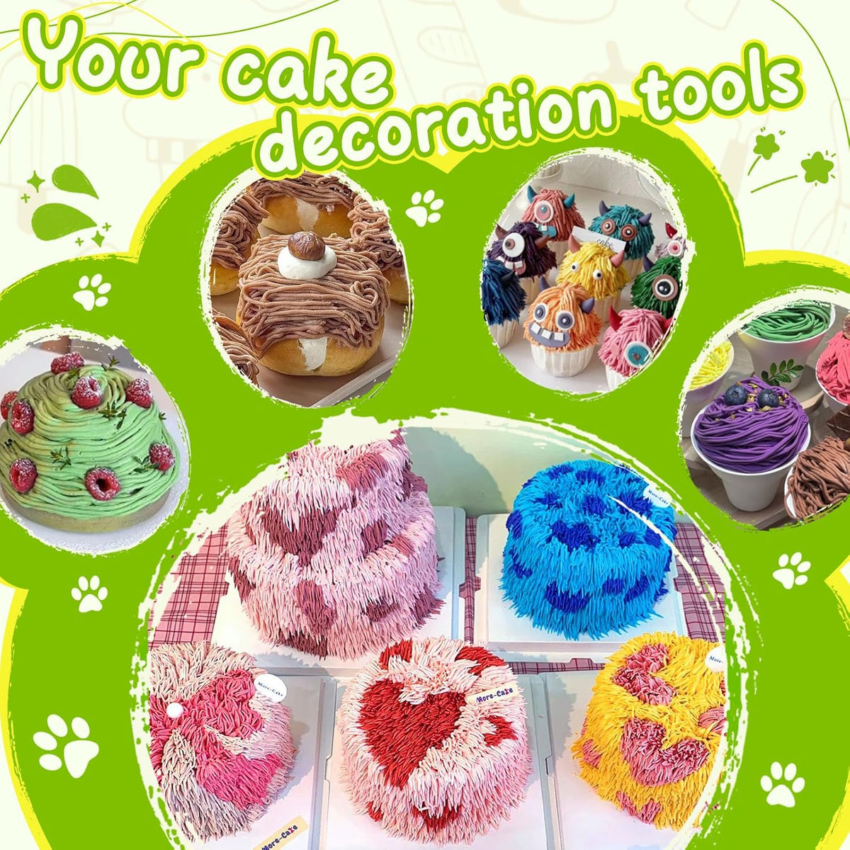 Suuker 3 Pieces Grass Piping Tips Set