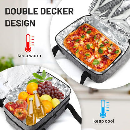 MIER Insulated Casserole Carrier for Hot or Cold Food Thermal Food Carrier Bag for Lasagna Potluck Parties Picnic Cookouts, Fits 9"x13" Baking Dish/Foil Pan, Red