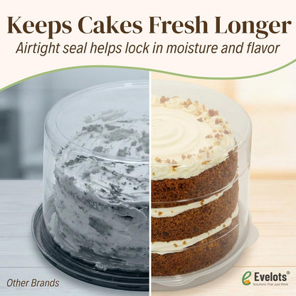 Evelots 2-Pack 10-Inch Airtight Food Storage Container with Lid - Portable Carrier for Pies, Cakes, Cupcakes & More - BPA-Free Clear Plastic - Secure & Easy Transport