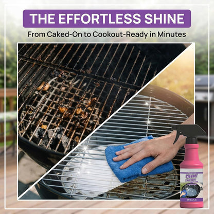 Fast-Acting Heavy-Duty Grill Degreaser Spray, BBQ Grill Cleaner Spray, Grill Cleaner for Outdoor Grills, Heavy Duty Degreaser Cleaner Spray, Fast-Acting Degreaser for Stubborn Stains (1)