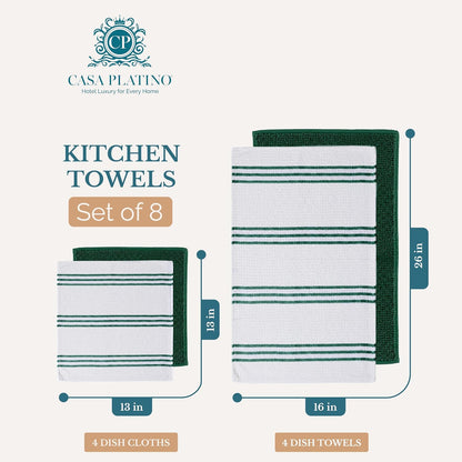 Casa Platino Potholders for Kitchens, 8-Piece – 500°F Heat Resistant Oven Mitts and Pot Holders, Mini Oven Mitt with Silicone Grip, 2 Kitchen Towels & 2 Dish Cloths – Durable & Non-Slip – Canyon Rose