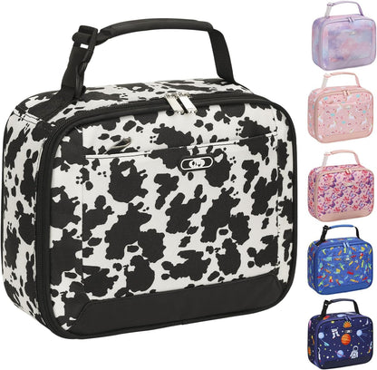 Lunch Box Kids Insulated Lunch Bag for Boys Girls Cute Reusable Lunch Tote Bag Waterproof Portable Thermal Lunch Box Kids for School Picnic Travel Black