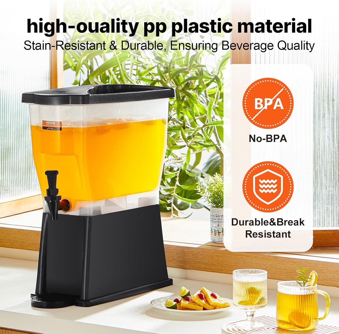 VEVOR Beverage Dispenser, 3 Gallon x 2 Drink Dispensers for Parties, Plastic Juice Dispenser with Stand Spigot Lid, Iced Tea Lemonade Juice Water Dispenser, for Restaurants, Hotels, Parties