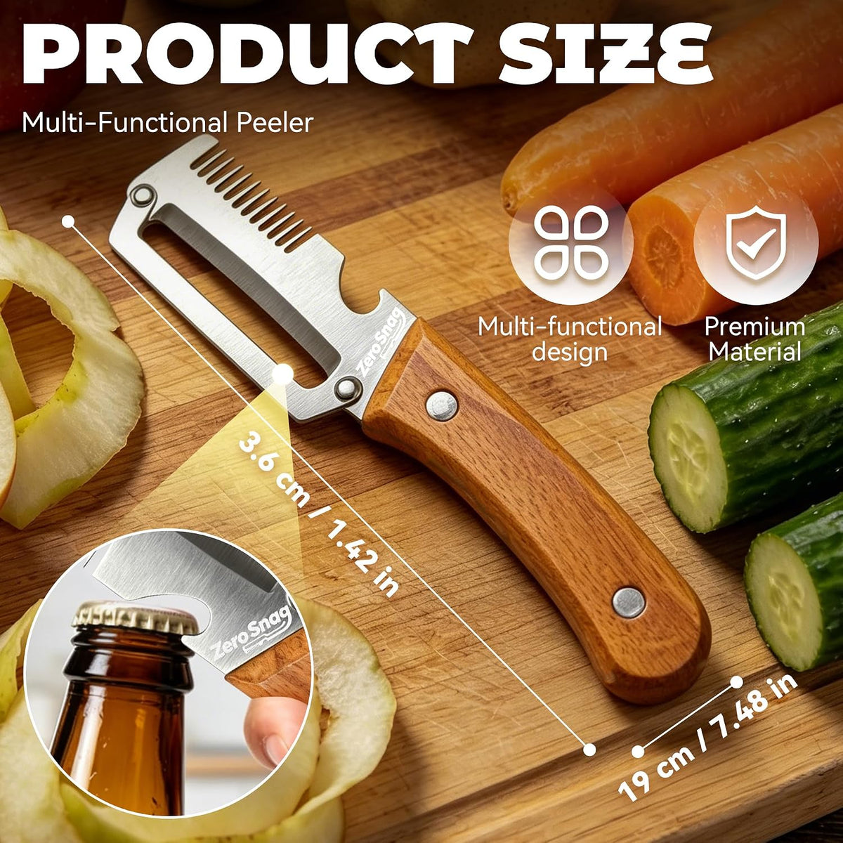 3 in 1 Multi Functional Vegetable Peeler with Bottle Opener