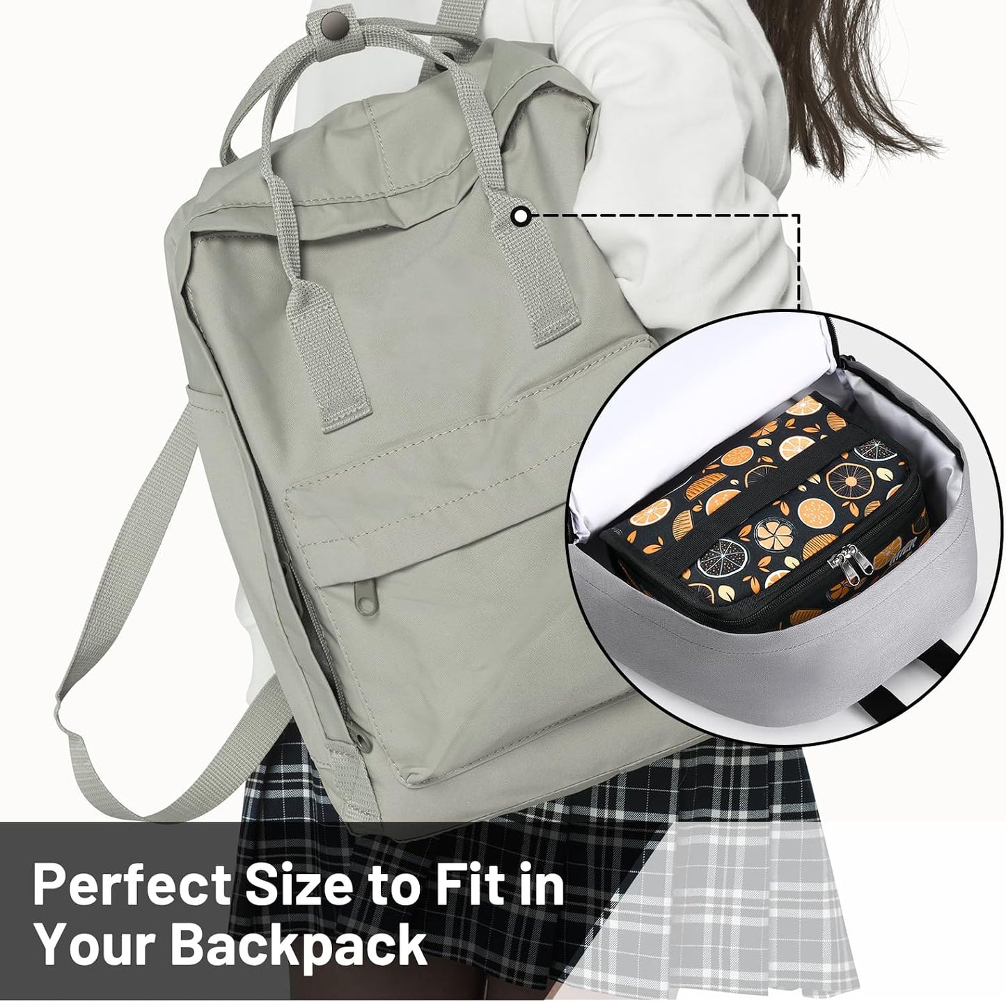 MIER Small Lunch Bag for Kids & Adults Compact Insulated Lunch Box Portable Thermal Mini Cooler for Work School Travel, Bluesteel