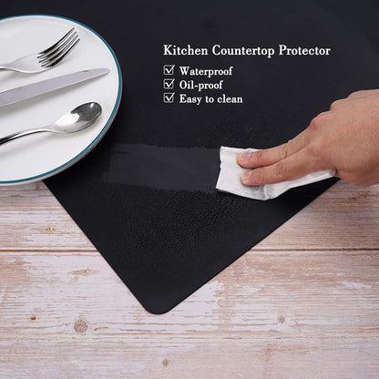 Gartful Extra Large Silicone Mats for Countertop, 28" by 20" Multipurpose Mat, Counter Table Protector, Desk Saver Pad, Placemat Nonstick Nonskid Heat-Resistant Pad, Black