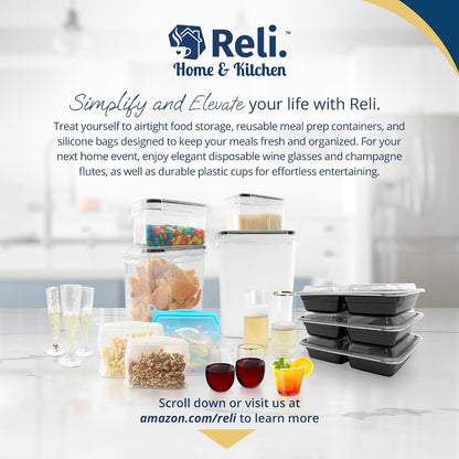Reli. Airtight Canister Set with Lids (36 Set) | Clear Plastic Food Storage Canisters | Ultra Variety Pack | BPA-Free