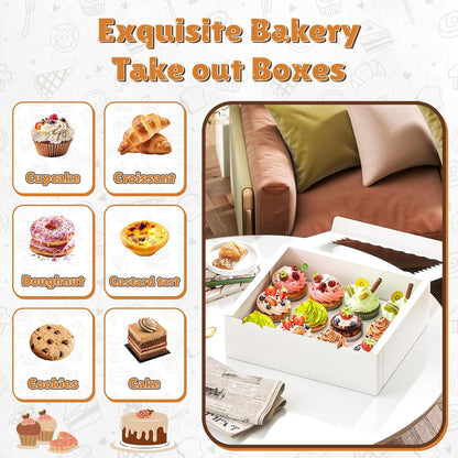 RYDDOY 4 Pack Cupcake Boxes, Hold 12 Standard Cupcakes, Cupcake Containers with Window and Inserts, High Grade Cupcake Holder, for Birthday Holiday Party, Supplies for Cupcakes, Desserts and More