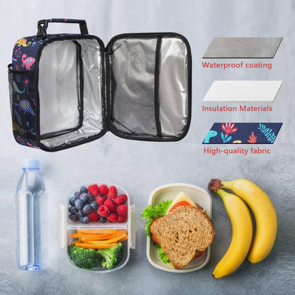 Hap Tim Kids Lunch Box for Girls Boys, Reusable Lunch Bag for Kids, Spacious Lunchbox, Insulated Lunchbag, Purple Unicorn(18654-PP)