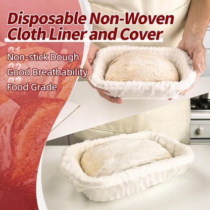 2-Pack 8 Inch Rectangular Bread Proofing Basket Set