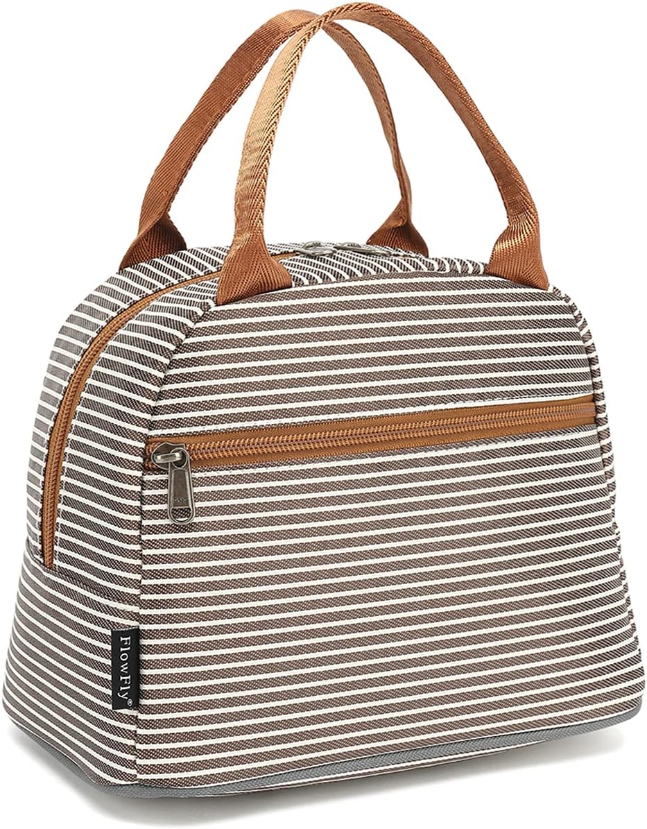FlowFly Insulated Lunch Cooler Bag - Tote Bag Organizer for Women/Men, Black - Colors B