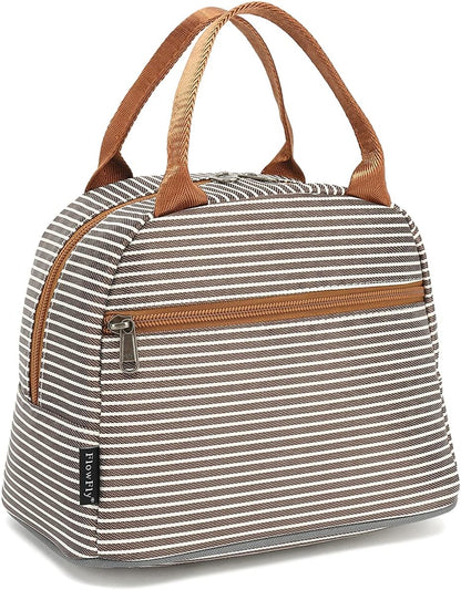 FlowFly Insulated Lunch Cooler Bag - Tote Bag Organizer for Women/Men, Black - Colors B