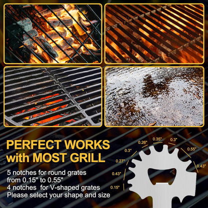 BBQ Grill Scraper, Stocking Stuffers for Men, Bristlefree Safe BBQ Scraper Fits Any Grilling Grate or Smoker Cleaning Tool and Kitchen Gadgets,Ideal Gifts for Christmas Men Dad Husband Fathers Day…
