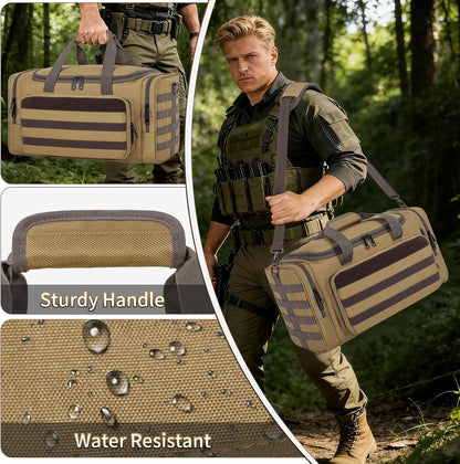 Tactical Pistol Range Bag, Gun Range Bag for Handguns, Shooting Duffle Range Pistol Bag with 6X Magazine Slots, Extra Pockets for Ammo and Essentials