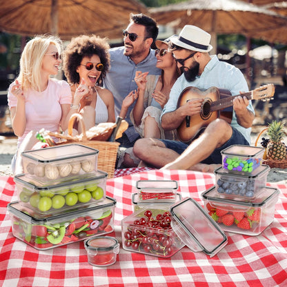 52 PCS Large Food Storage Containers with Lids Airtight, BPA-Free Leakproof Plastic Meal Prep Containers Reusable,Microwave & Dishwasher & Freezer Safe,Includes Labels & Pen