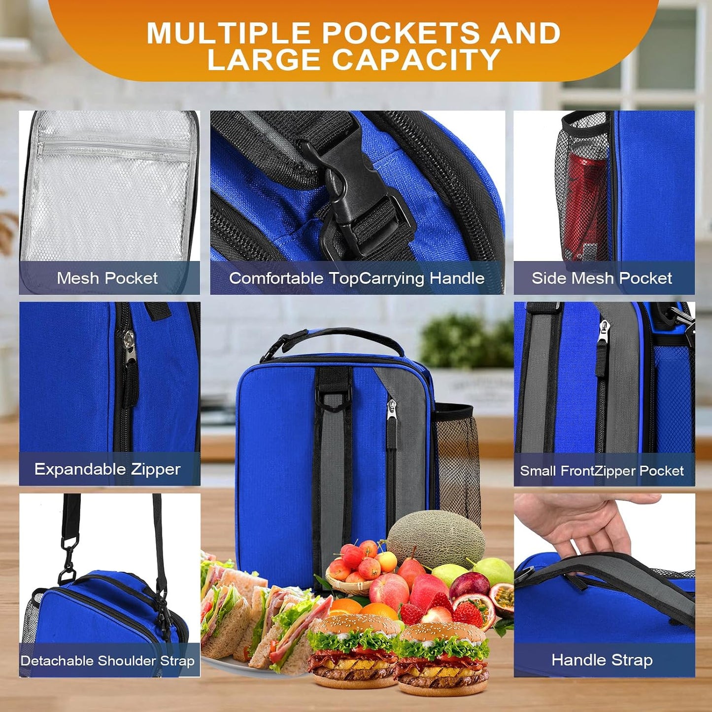 Lunch Box Insulated Lunch bag for Men Teen Kids Boys Adult Portable Stylish Small Lunchbox Special Design for Working Office school Picnic