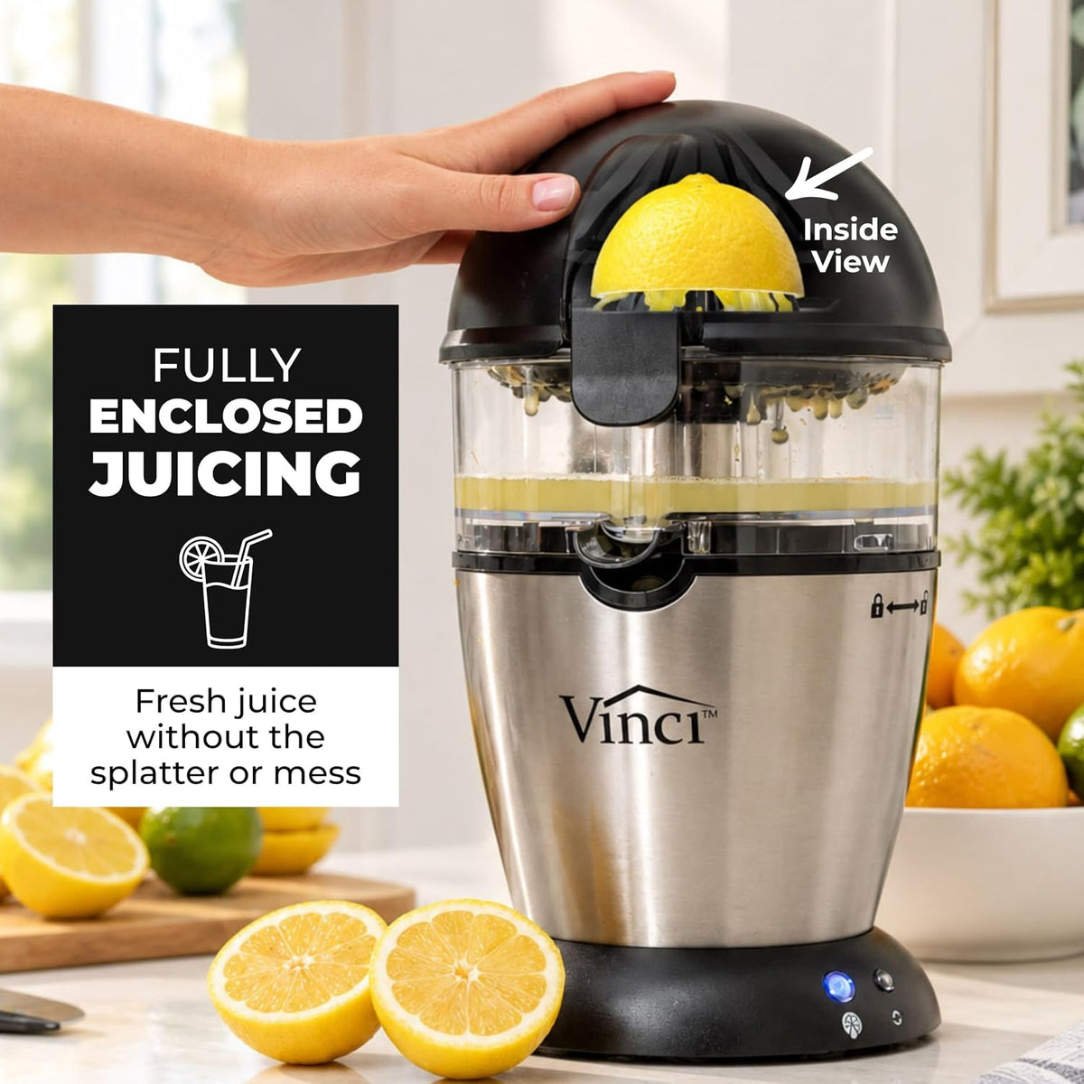 Vinci Electric Juicer, Hands Free Automatic Compact Citrus Press Machine