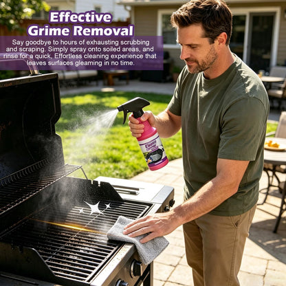 Fast-Acting Heavy-Duty Grill Degreaser Spray, 2026 New Heavy Duty BBQ Grill Degreaser, All Purpose BBQ Grill Cleaner for Burnt Food & Grease (1, 4FL)