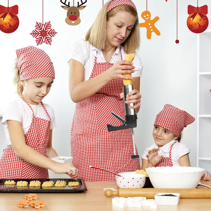 Cookie Press Gun Kit with 13 Design Discs and 8 Icing Nozzles, Black
