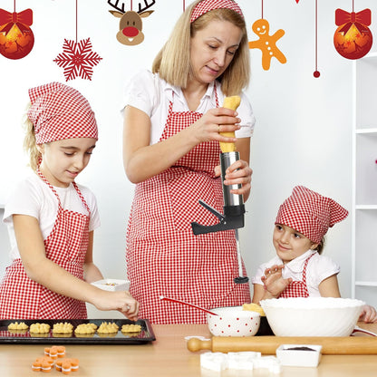 23-Piece Cookie Press Set,Cookie Press Gun Decorating Kit with 13 Stainless Steel Disksand 8 Piping Tips and Cleaning Brush,Holiday Baking and Everyday Treats, Essential Baking Supplies