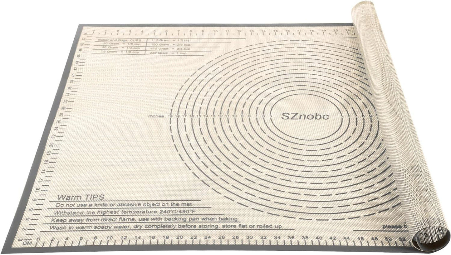 Non-slip Silicone Pastry Mat 36''By 24'' Nonstick Baking Mats Extra Large Counter Mat for Dough Rolling, Pastry, Pie Crust, Fondant, Cookies, Bread, Pasta, Pizza Mat