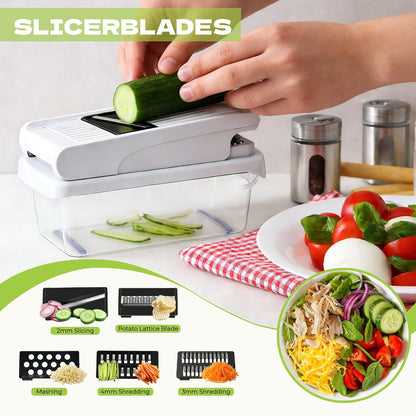 Veggie Chopper & Onion Dicer, Spiralizer, Container, Safety Glove