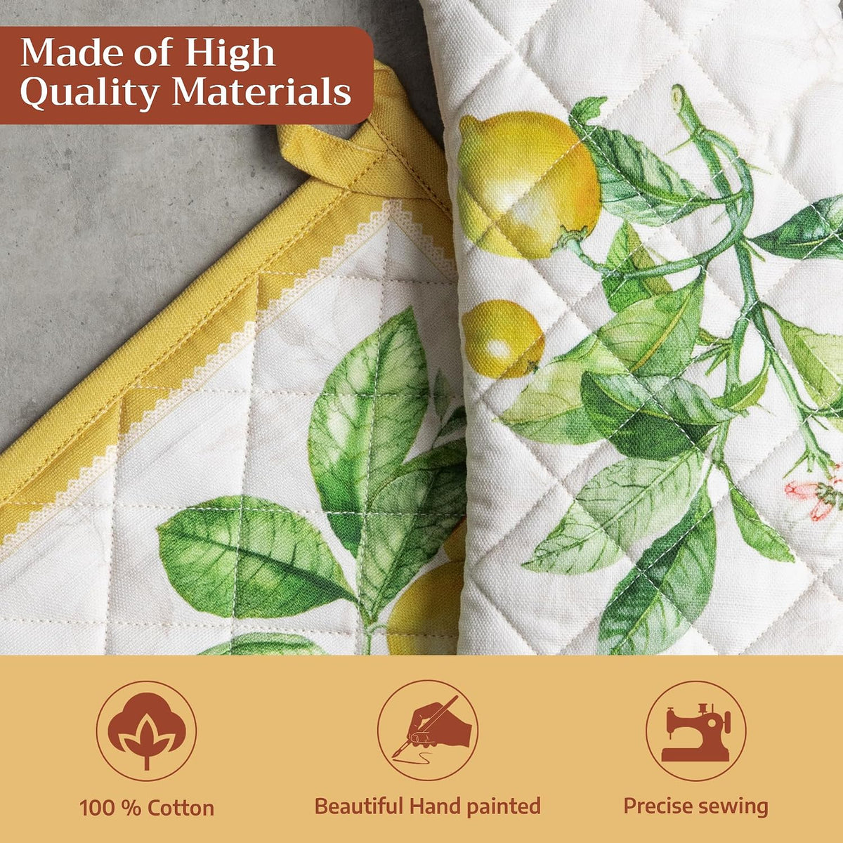 Maison d' Hermine Pot Holders 100% Cotton Potholders (8" x 8") - Colors B
