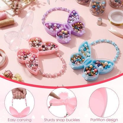 Cunno 6 Pack Valentines Day Containers Butterfly Shaped Food Containers Large Plastic Snack Box Food Storage with Handle Divided Serving Tray Portable Jewelry Organizer for Candy Fruit Purple