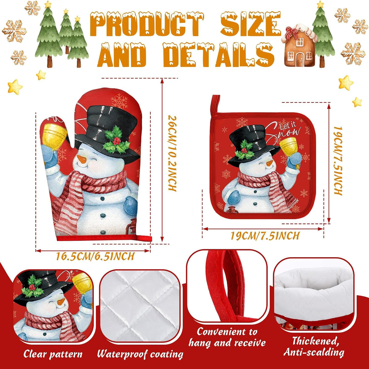 SiliFine 12 Pcs Fall Pumpkin Kitchen Towels Oven Mitts Pot Holders Set
