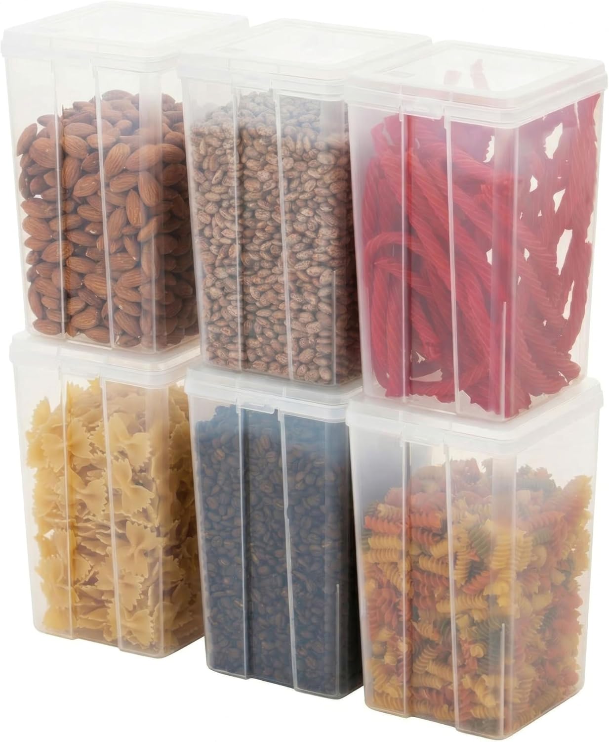 IRIS USA Vertical Storage Bins with Lids |Made in USA| Flip Top Containers for Organizing Pantry, Office, Craft, and Study Supplies - Small (10-Pack)