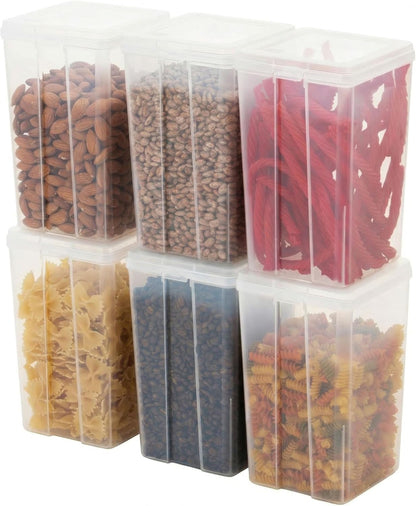 IRIS USA Vertical Storage Bins with Lids |Made in USA| Flip Top Containers for Organizing Pantry, Office, Craft, and Study Supplies - Small (10-Pack)